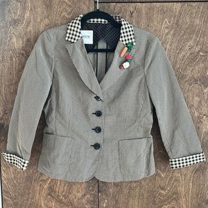 Vintage Moschino | Baby Check Blazer with brooches | Size 10